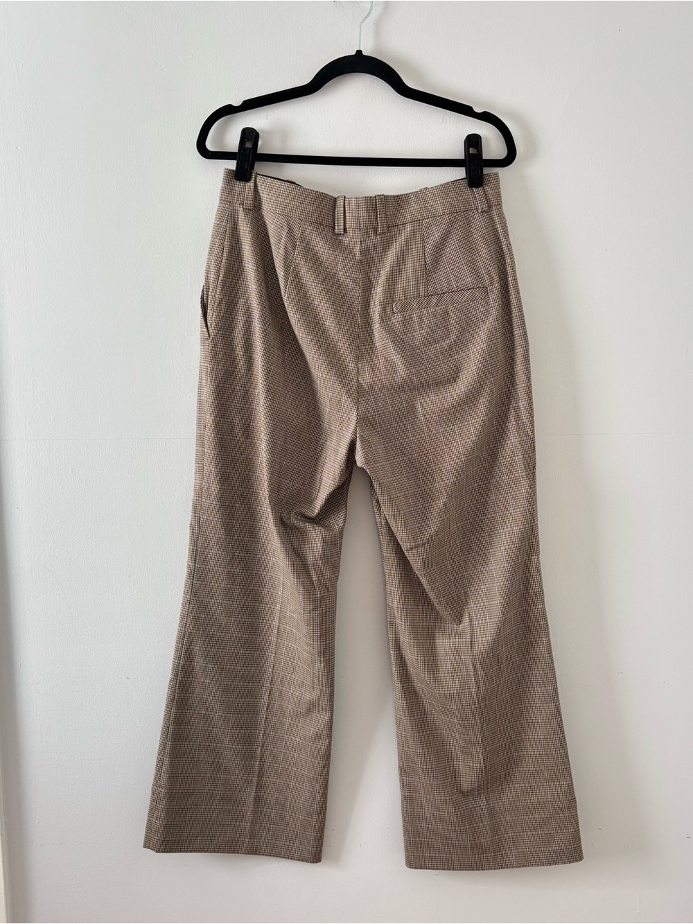 COS NWT Checked Flare Trousers Bottoms High-Rise Ankle Crop Plaid Print - Picture 6 of 9
